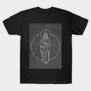 Illustration of Virgin Mary and Holy Spirit at Pentecost T-Shirt